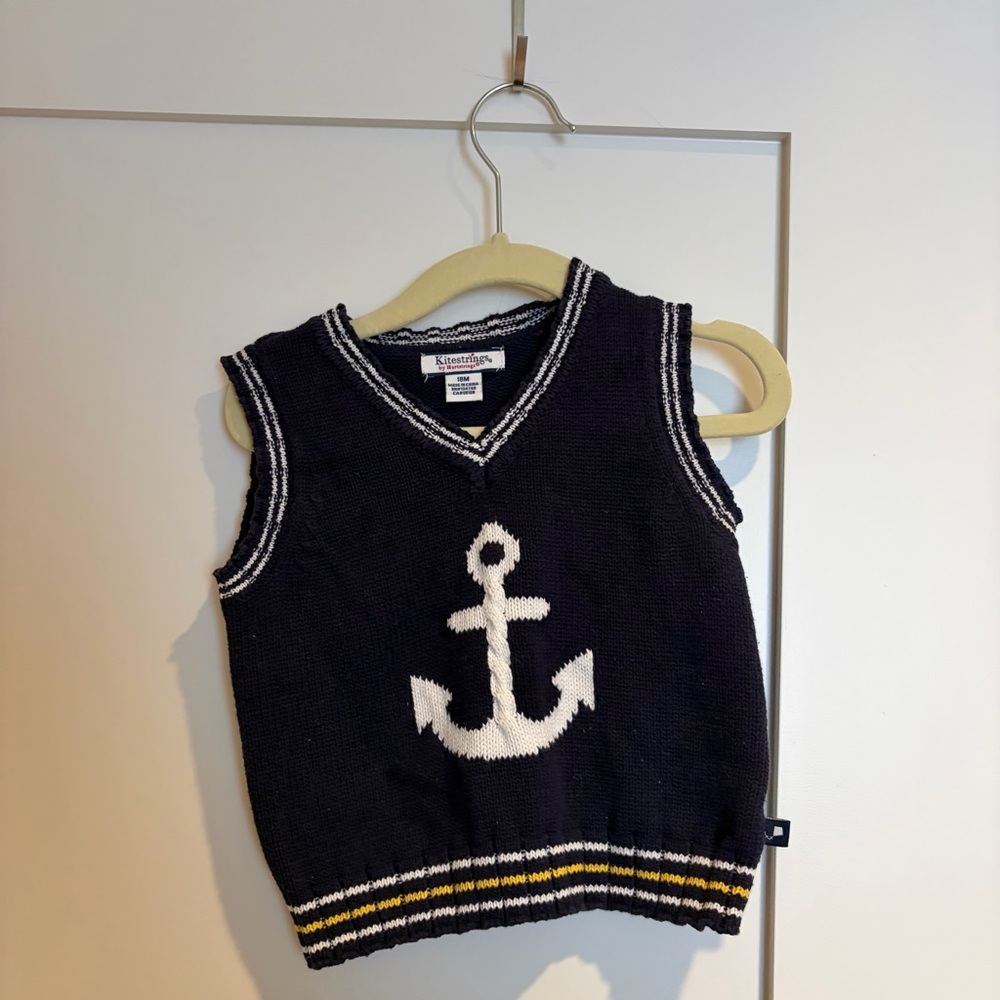 Kitesteings by Hartstrings Nautical Sweater Vest | toddler sweater vest